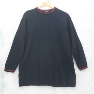 Vintage Limited Wool Black Red Crewneck Pullover Sweater M Heritage Grandpacore